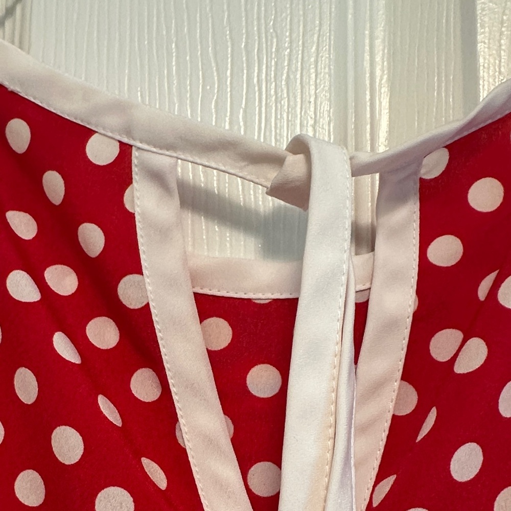 C Red and White Polka Dot Top - Picture 8 of 9
